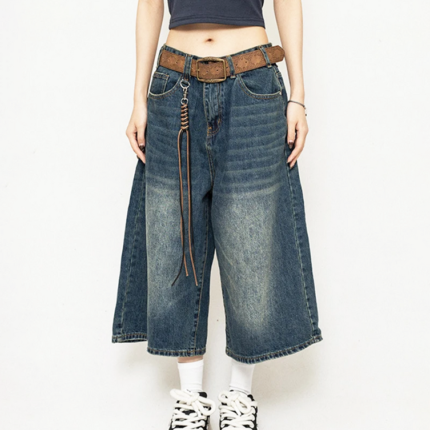 Y2K Baggy Jean Shorts Womens