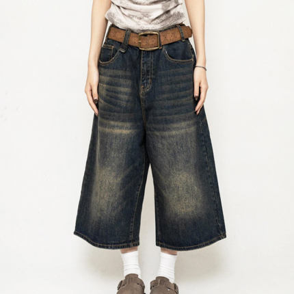 Y2K Baggy Jean Shorts Womens