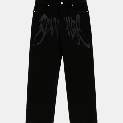 Y2K Custom Black Jeans