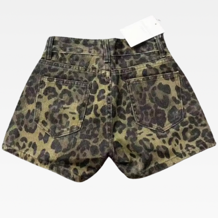 Y2K Denim Leopard Shorts