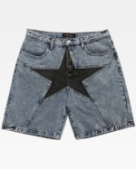 Y2K Denim Star Shorts Blue & Black