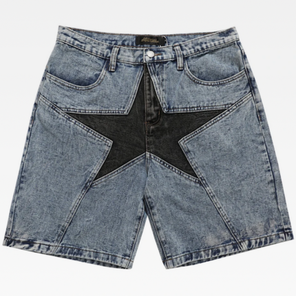 Y2K Denim Star Shorts Blue & Black