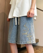 Y2K Embroidered Denim Shorts