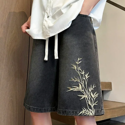 Y2K Embroidered Denim Shorts