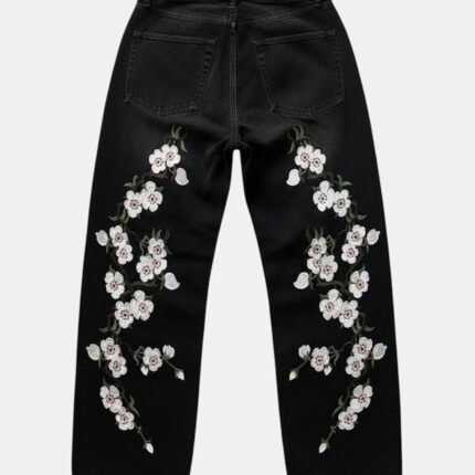 Y2K Jean Cherry Blossom Black