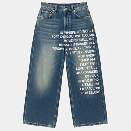 Y2K Jeans Avec Ecriture Devant