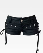 Y2K Low Rise Black Denim Shorts