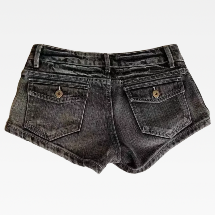 Y2K Low Rise Denim Black Shorts