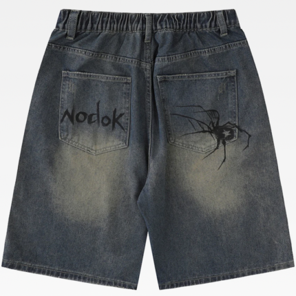 Y2K Spider Denim Shorts