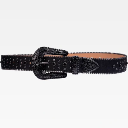Y2K Black Rhinestone Belt