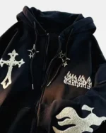 Y2K Cross Zip up Hoodie