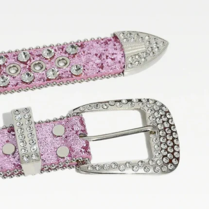 Y2K Pink Rhinestone Belt