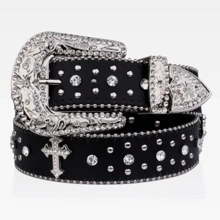 Y2K Rhinestone Cross Belt