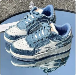 Y2K Ripped Denim Sneakers