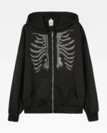 Y2K Skeleton Rhinestone Hoodie