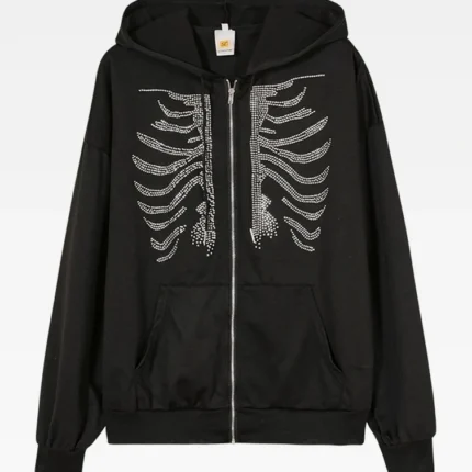 Y2K Skeleton Rhinestone Hoodie