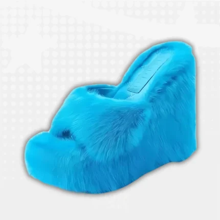 Y2K Wedge-Heeled Fur Sandals