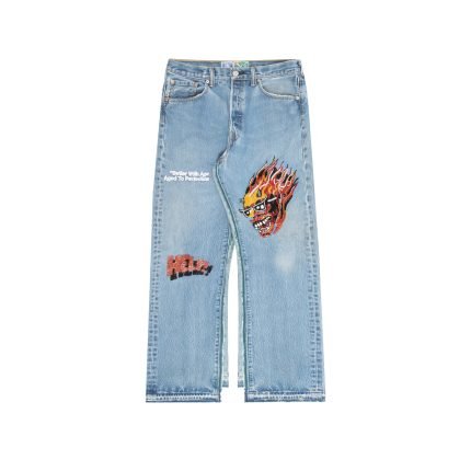 SHAM HAND-BEADED DOUBLE-WIDE DENIM